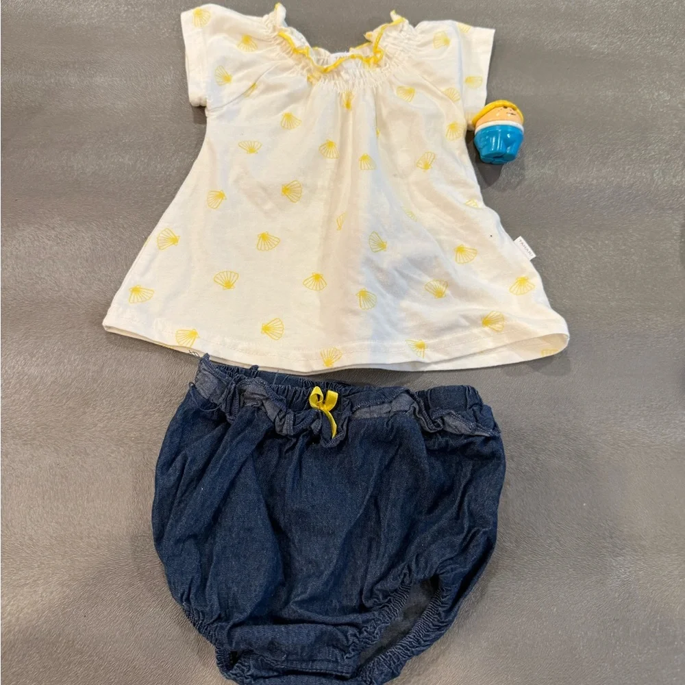 Tahari baby Yellow and Blue Kids Outfit. Size 12 months